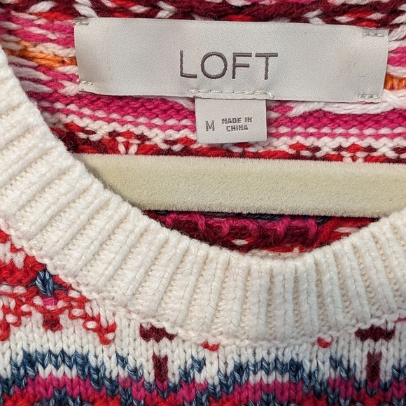 Loft Fair Isle Long Sleeve Sweater nwot - Picture 4 of 5